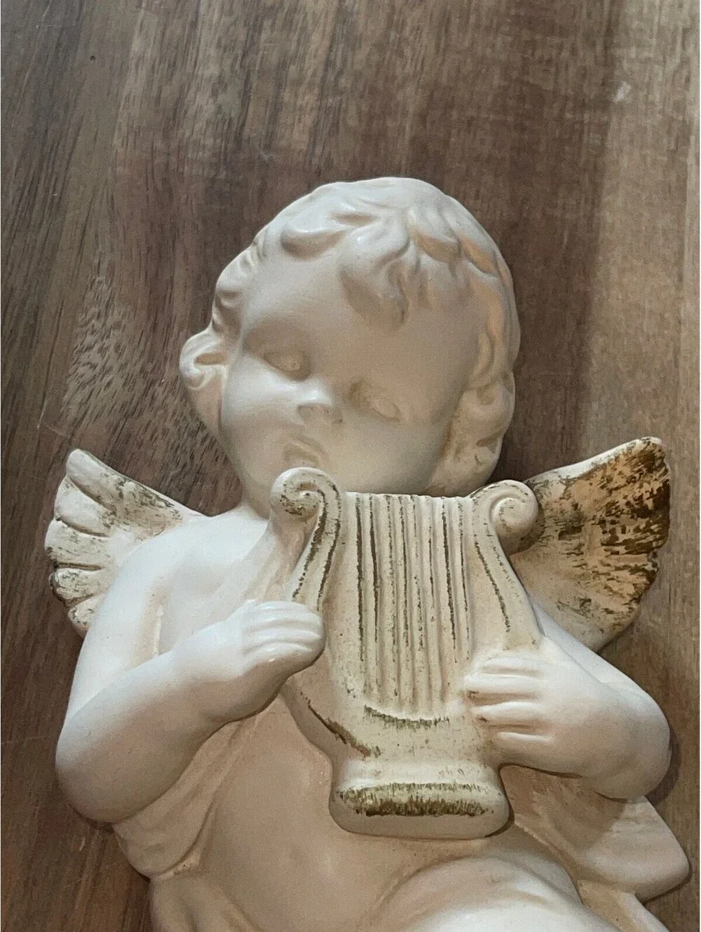 Vintage Roman Art Co. Cherub Wall Plaque with Harp Made in USA